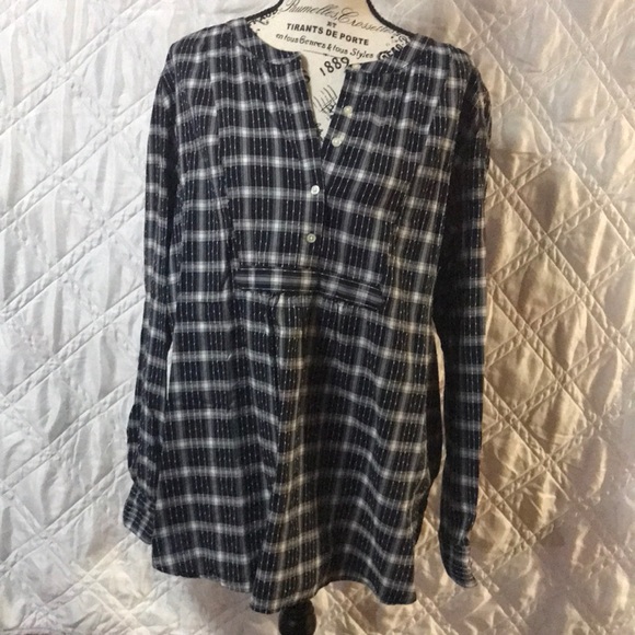 Loft Blue And White blouse size XL - Picture 3 of 7